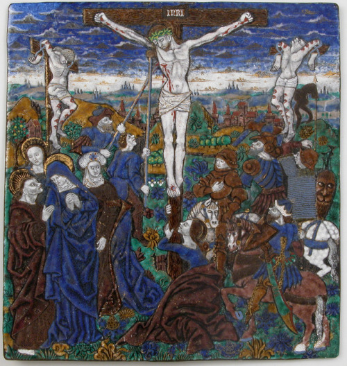 Plaque with the Crucifixion by Monvaerni, Medieval ArtMedium: Painted enamel, copperGift of J. Pierp