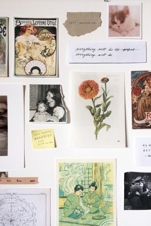 journalsanctuary:The wall above my desk is finally decorated and I’m very happy with how it turned o