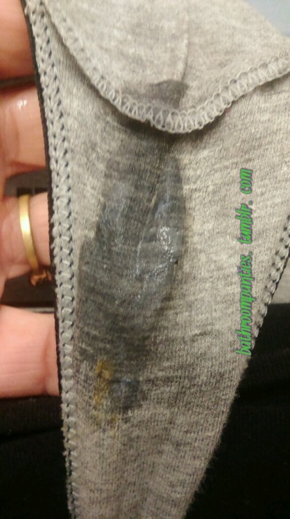 kiimapikkarit: bathroompanties: Love the wet spot on theses grey panties… Day 1 and what a ni