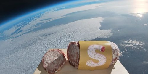 preslemore: jdlaclede:  baylen:  space-pics: Space Salami - The first ever salami launched to space,