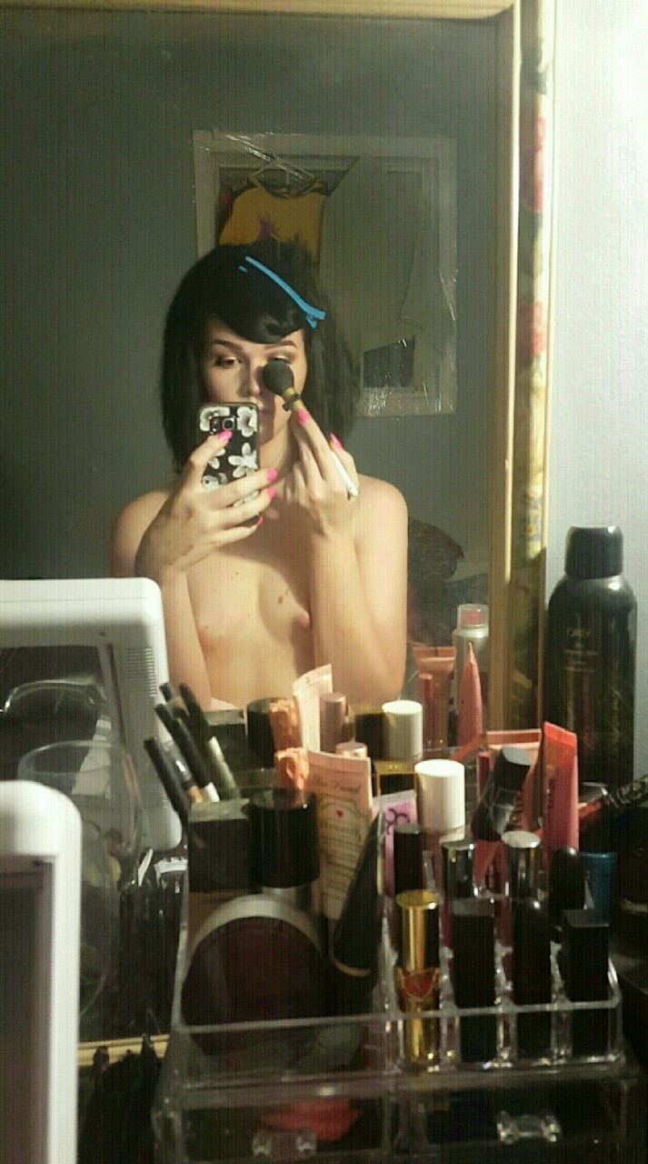 kinkytransandconfident:  Getting ready for work at 1am… and to explain that monstrosity
