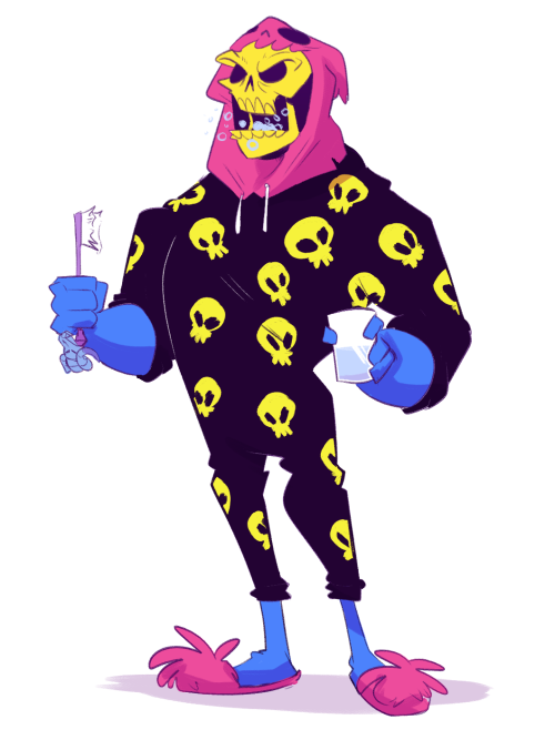 kindahernyart:Also Skeletor in his pjs