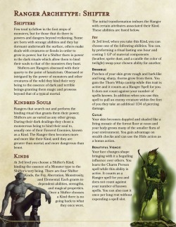 dungeonsanddrakes: The Shifter. A Ranger