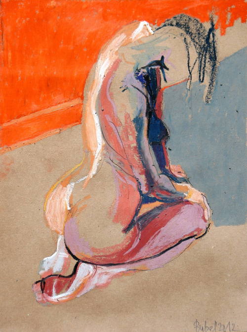 red-lipstick:Robert Bubel (Polish, b. 1968, Zarki, Poland) - For F.Bacon. The Nude, 2012    Painting