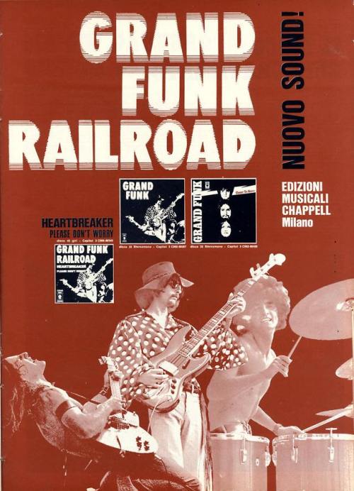 electripipedream: Grand Funk Railroad advertising from Music e Dischi magazine, 1970