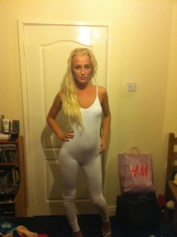 White Lycra is so sexy and trashy