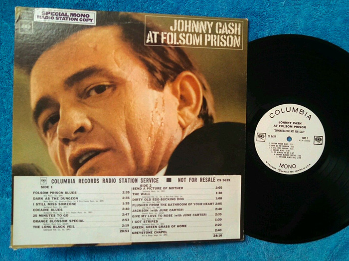 classicwaxxx:  Johnny Cash “At Folsom Prison” Mono Promo LP - Columbia Records,