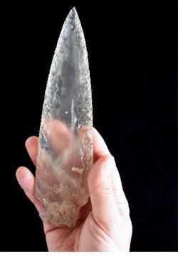 irisharchaeology:    This is pretty spectacular. A spearhead fashioned out of rock crystal from Valencina de la Concepción, Spain. It dates from the 3rd millennium BC   Source 