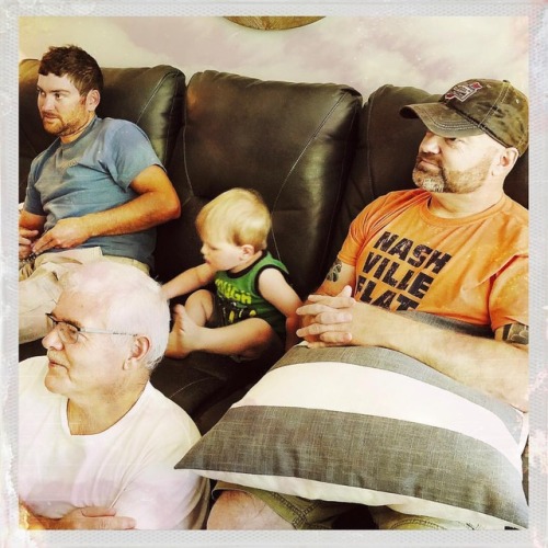 <p>How about four generations of Chownings watching National Lampoon’s Christmas Vacation on Father’s Day? There is some pretty amazing fathering in this picture. I sure did marry into a family of strong and kind men. Happy Father’s Day to all the fathers out there, of all shapes and sizes, and those missing their fathers, and those hoping to be fathers, and those who act as fathers to those who need them. #fourgenerations #whyaretheyplayingchristmasvacationtoday #fathersday #chowningfishfry  (at Greenbrier, Tennessee)</p>