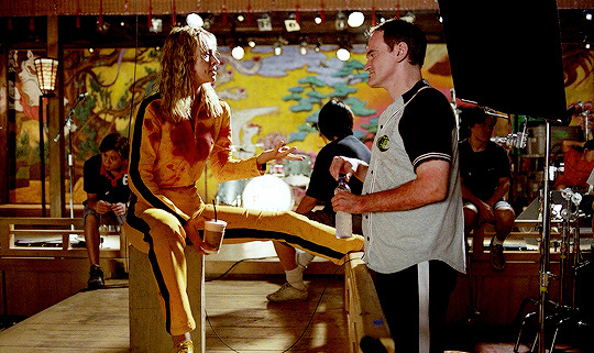 harleysqulnn:   Quentin Tarantino and Uma Thurman on the set of ‘Kill Bill: Vol.