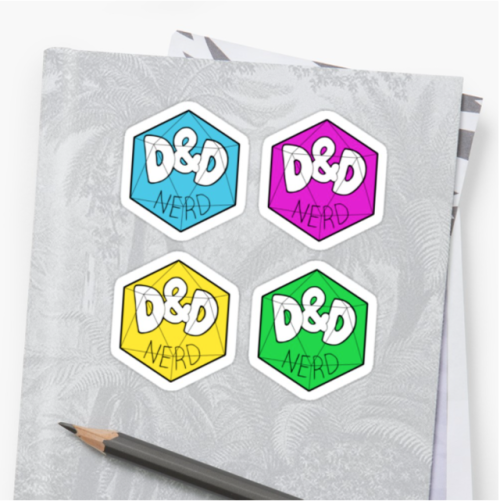 DnD nerd stickers on redbubble!(left) (right)