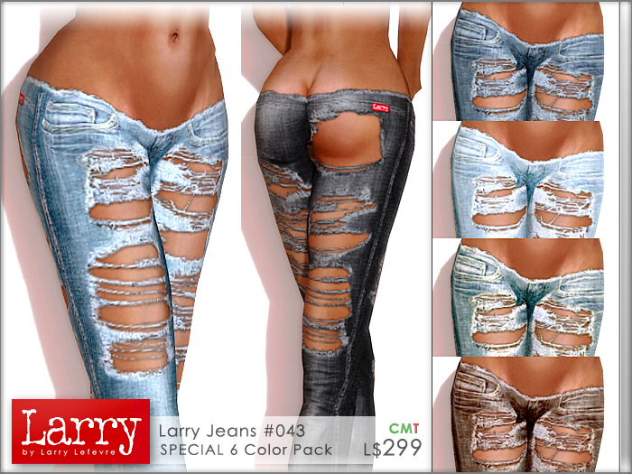 Larry Jeans — LARRY JEANS - 043 V-Cut Extreme Low Rise Ripped 