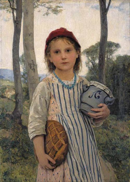 artist-anker: Little Red Riding Hood, 1883, Albert Anker