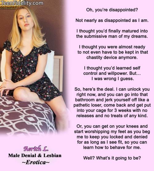 My CHASTITY and DENIAL Books:https://www.smashwords.com/profile/view/AerithLDownload and Read samples for FREE.
