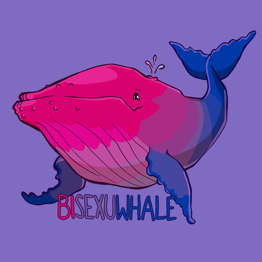 kirstendraws:  Some of you may remember my popular bi, pan, and asexuwhale trio from