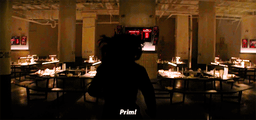 gifhungergames:  Katniss shouting Prim’s name in each movie - requested by @marvelxpotter