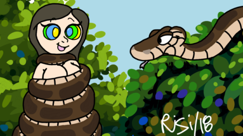 risithecheetah:  @ssecarthepythonA little gift for the RiZ ;3c She’s always wanted to meet Kaa so this is the closest i could get her