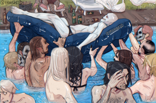 I Drew A Shindig Of Death Eaters In The Pool...