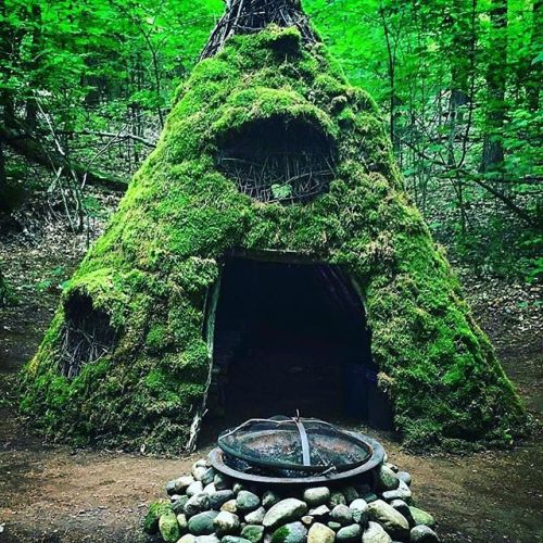darkangelsurvival:  #Repost @outdoorsurvivalgear ・・・ Little hideaway in the woods, built from the gr