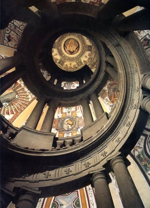 robert-hadley:Helicoidal staircase conceived by Jacobo Barozzi called il Vignola, 1565-1570. Capraro