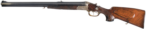 Custom engraved Vierling 16 gauge shotgun/8X57 rifle/.22 rifle combo.  Presented to a WWII German Lt