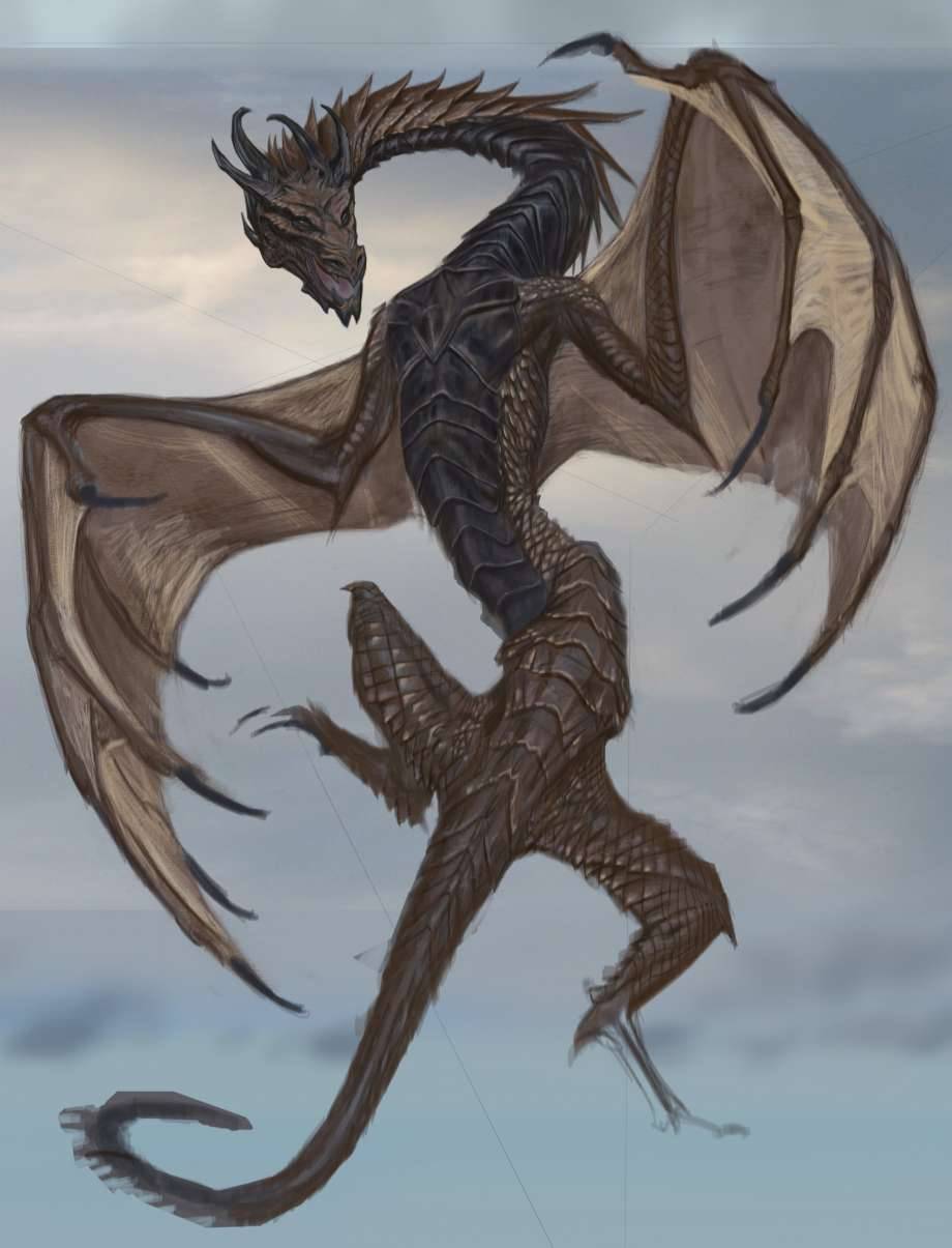 diaryofadragonborn:  The Elder Scrolls V Skyrim - Dragon concept art by the late
