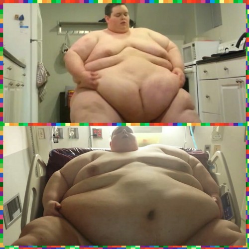 superchublover91:  Superxlchubboy 735lbs to just over 1,060lbs and bedridden.  Best mega chub ever!