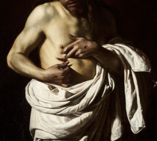 v-ersacrum:Spadarino, Christ showing His stigmata (detail), 17th century