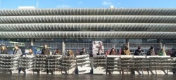 Model of Preston Bus station in front of Preston Bus station