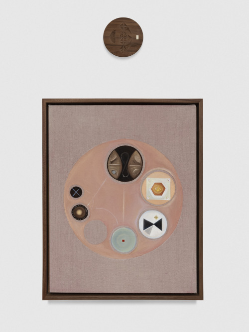 Patricia FernándezVisualization for Dilation 2, 2021Oil on cochineal dyed linen with walnut frame, 