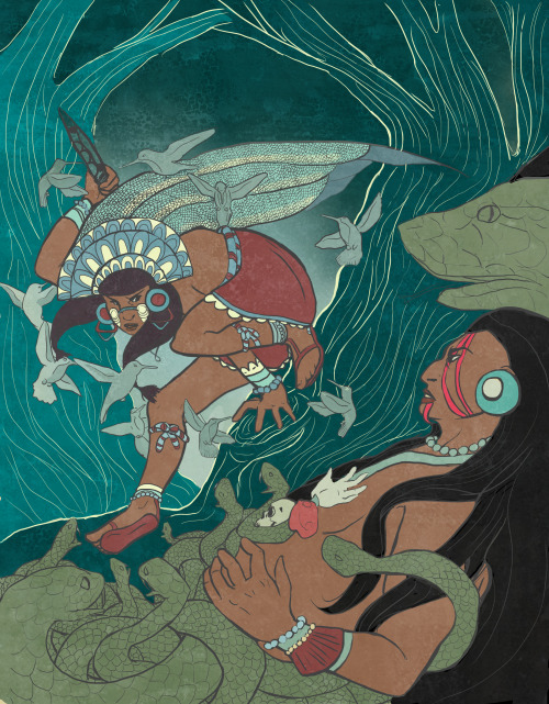 alyssasketches: In Aztec mythology, Coatlicue (”she with serpent skirts”) is the mother 