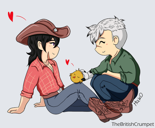 @sagasimon let me line and colour her sketch of @tofuloo‘s Yeehaw AU because it’s so adorable and wh