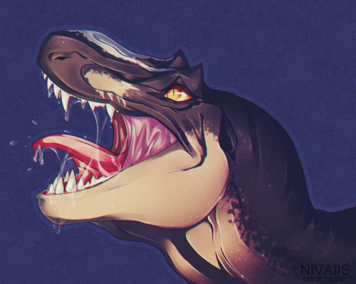 Another Dino commission done! This Isle’s Rexie was so nice to do ahh  art @ me  character @ M