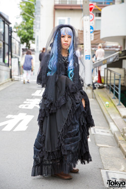Tokyo-Fashion:  Keke Wearing Lolita Fashion On The Street In Harajuku With A Black