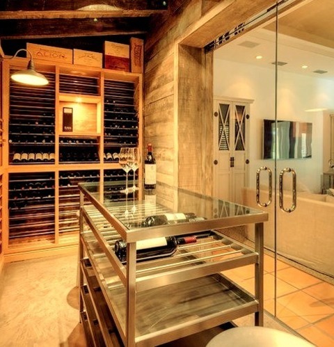 Medium - Wine CellarInspiration For A Mid-sized Transitional Wine Cellar Remodel With Display Racks
