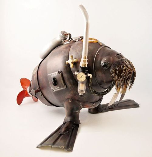 Steampunk Sculptures Made With Recycled Materials by Artūras Tamašauskas