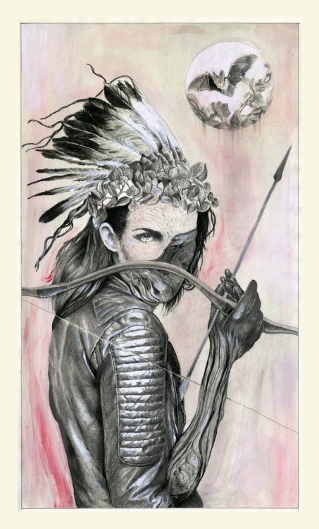 just-art:  Aeres & Artemis : by Alex Kirzhner / Tumblr / Store Mixed media on rives. Part of the Focal Dystonia art show Bottleneck Gallery, available HERE. 
