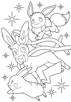 pokescans:  Pikachu and Eevee Friends coloring book