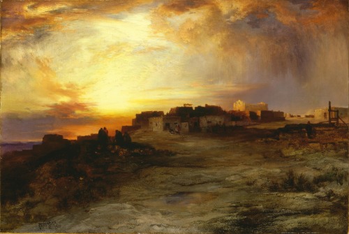 Pueblo at Sunset (Laguna), Thomas Moran, 1901 