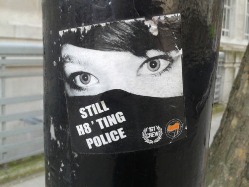 Anti-Cop stickers seen around London