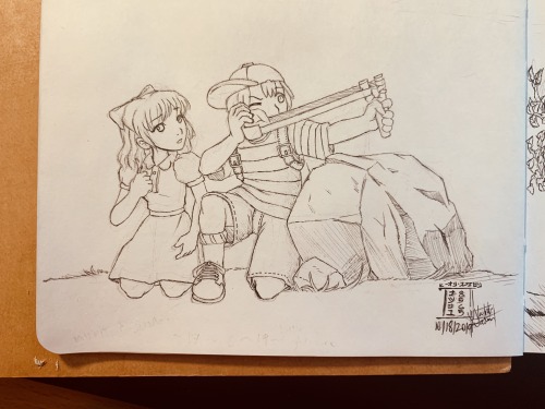 INKTOBER - DAY 18 - Sling
Had another work this week but at least had a cool fun time spending on this one in my spare time for Earthbound Fans out there.
Ness and Paula - encountering somehting out there……
—–SKETCH before INK
See ya around again...