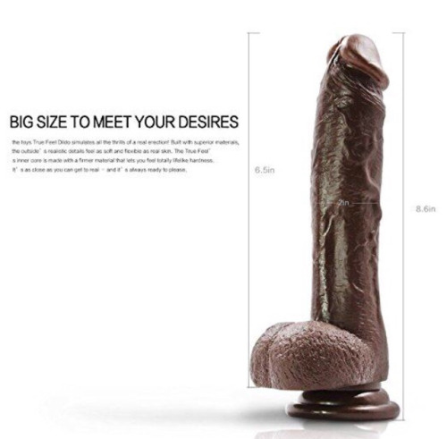 buttgrabnchamp:  Feel a nice dick inside you with this human like 8inch dildo to give you a nice ecstatic orgasm. It is very flexible and can bend very easily when you are riding it .It feels just like the real stuff with the veins very firm to stimulate
