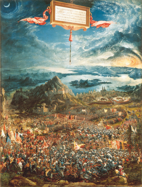 Albrecht Altdorfer, The Battle of Issus, 1529. Oil on panel, 6′ 2″ × 3′ 11&P