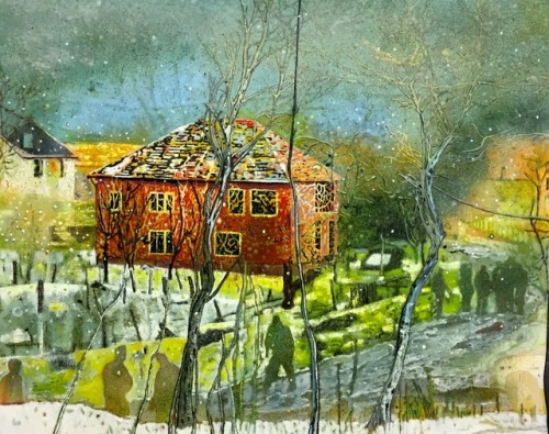 Peter Doig (Scottish, b. 1959, Edinburgh, Scotland) - Red House, 1995-1996  Paintings: Oil on Canvas