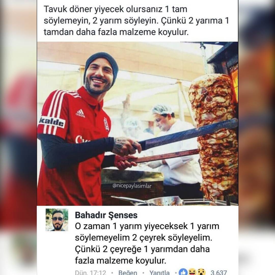 - Tavuk döner yiyecek...