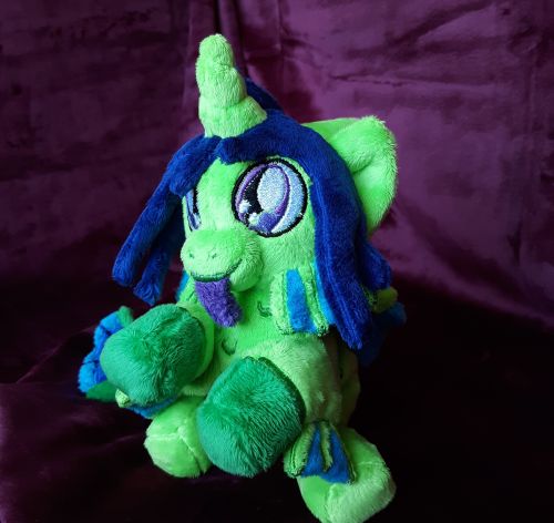 This little guy was a commission, and is not for sale!  He is made out of Dark Lime, Kelly Green, Mi