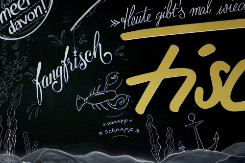 +20m chalkboard lettering & illustration for a local #edeka store - what a great project! 