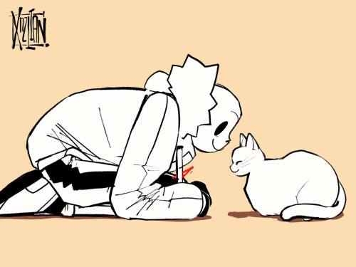 A Cat Copying Another Cat