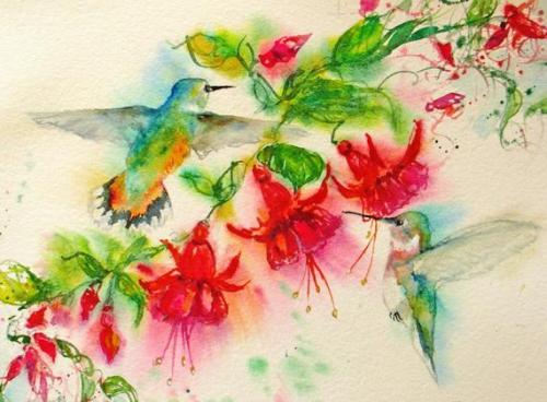 Hummingbird Art Print //JaniceTraneJones