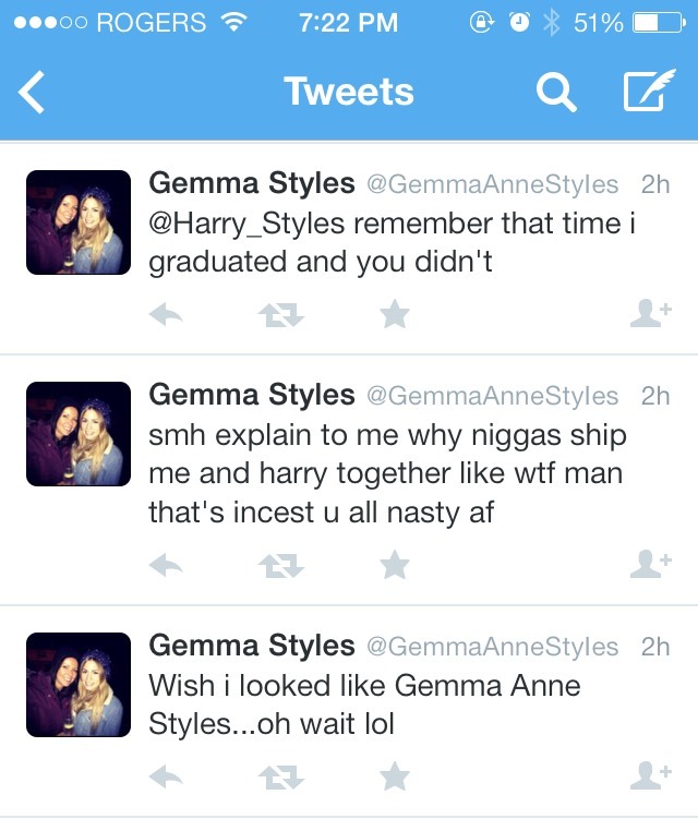 i-wanthelostfrand:  Gemma’s tweets are amazing.  She’s fucking hilarious. 